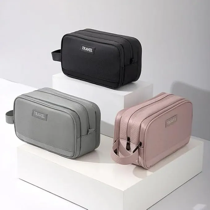 SHIVEXIM Makeup Bag, Portable Cosmetic Bag, Large Capacity Travel Makeup Case Organizer for Women and Girls (Grey)