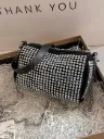 ACCEDO® Women's Evening Handbags Rhinestone Shoulder Purse Crossbody Bag for Casual Party Wedding (A-Silver)