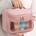 NFI Essentials Transparent Cosmetic Bag with Hook Wash Bag Travel Makeup Bag (M)