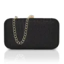 WLA Black & Gold Embroidered Box Clutches For Girls and womens