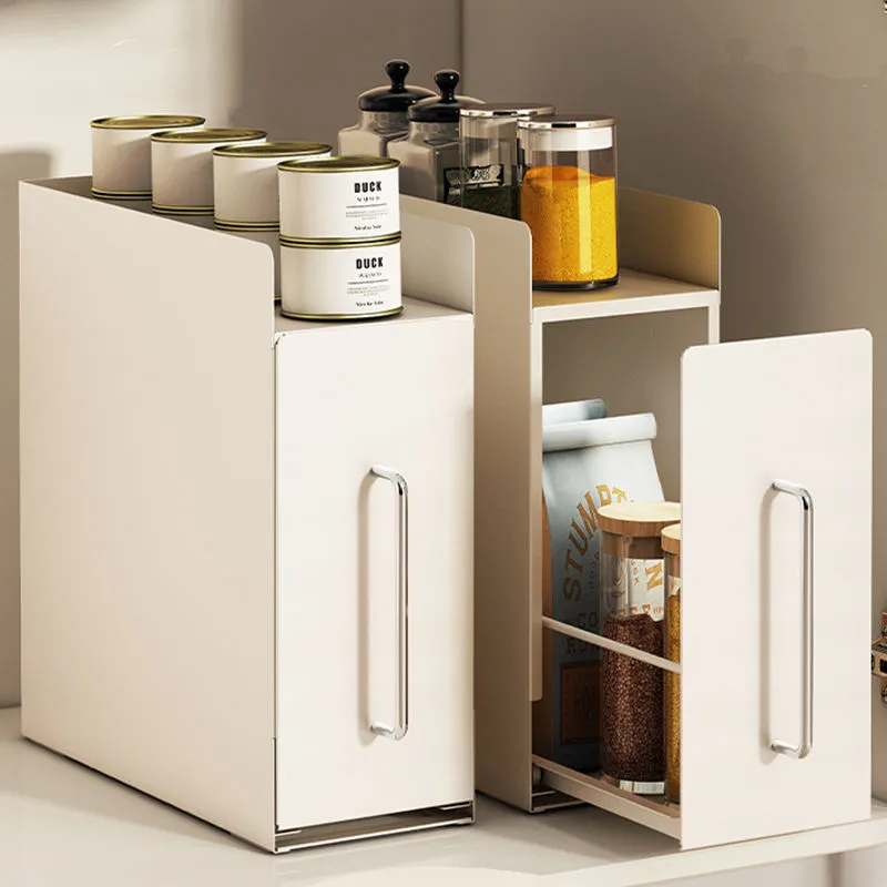 Korean Style Kitchen Drawer Storage Pull Out Stove Top Shelf Revolving Spice Rack Organizer