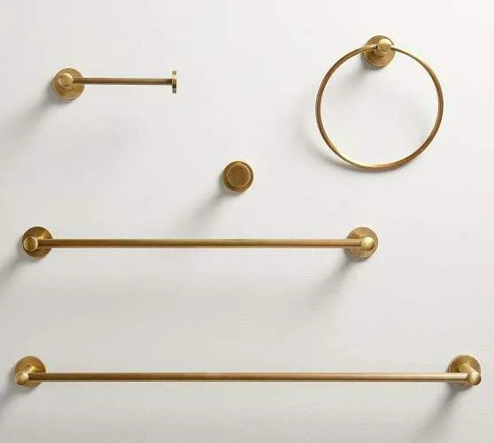 Wall Mount Gold Black Bathroom Hardware Set Stainless Steel