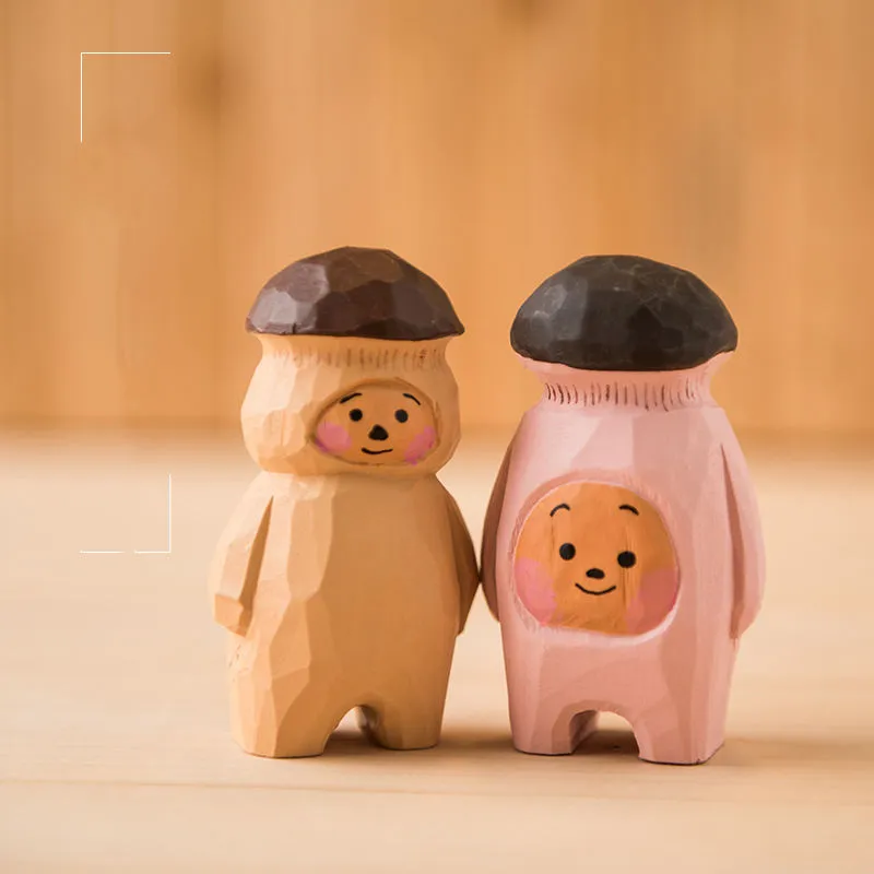 [P00912] Classic Wood Crafts Unique Hand-Painted Mushroom