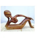 Wooden Abstract Sculpture Handmade Handcrafted Art Thinking Man