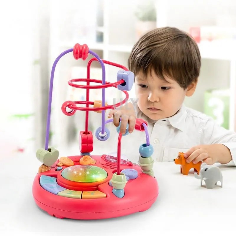 Eco-Friendly Montessori Early Education Toy Kids Learning Puzzle with Round Beads & Music